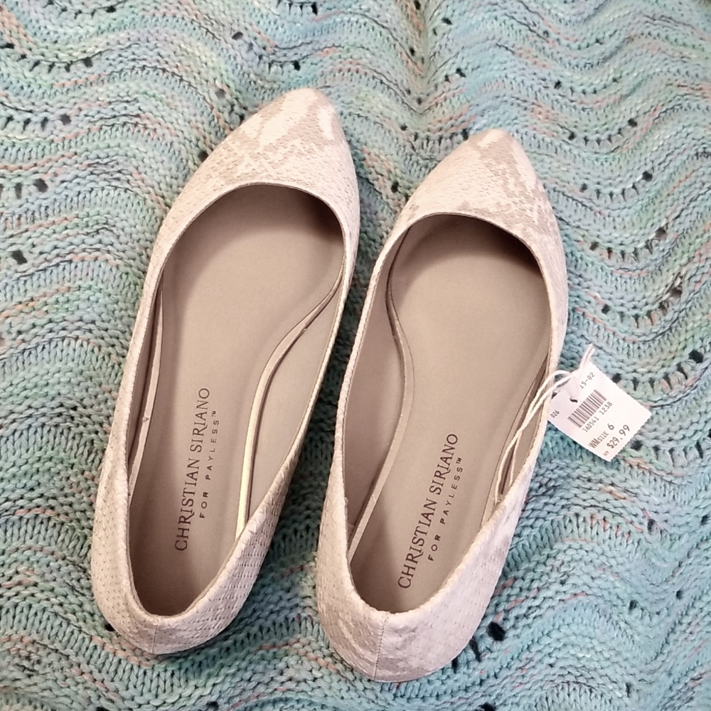 Christian Siriano faux Snakeskin flats